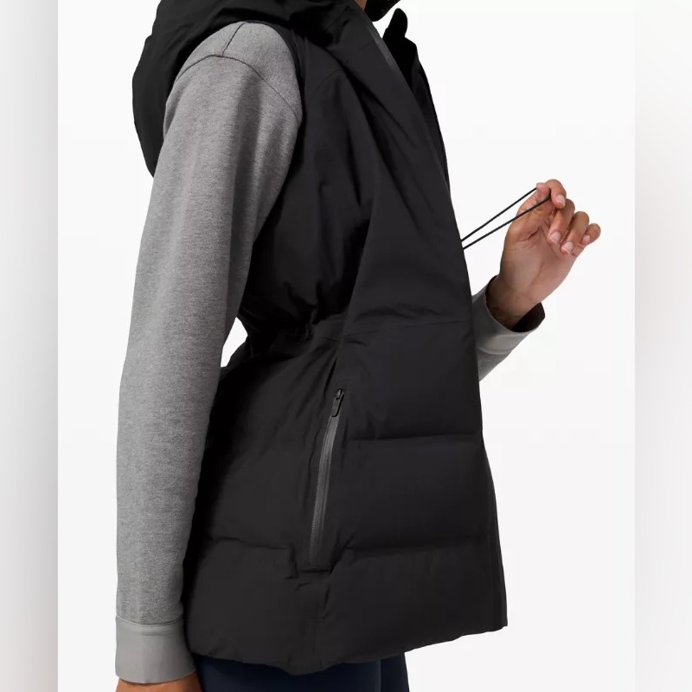 Lululemon Sleet Street Long Down Vest - size 6, black